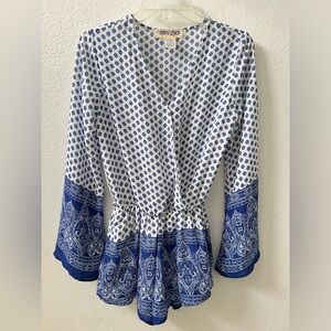 Mimi Chica Romper Porcelain patterned Vintage Boho Style